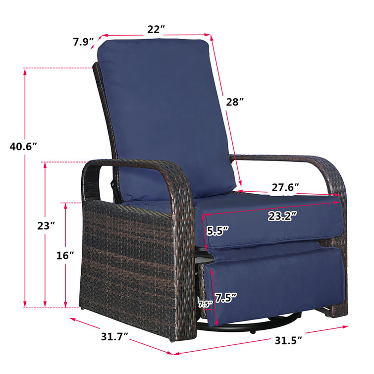 Outdoor recliner best sale chair with footrest